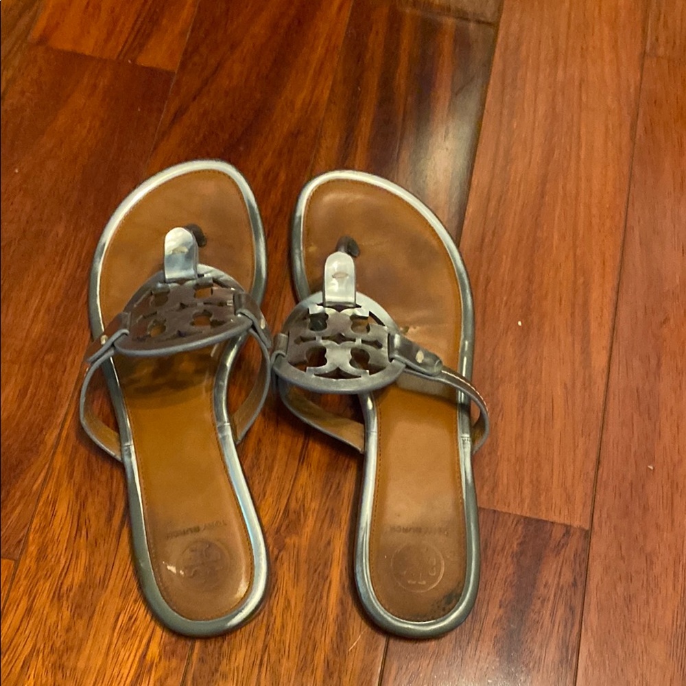 Tory Burch Gray and Brown Sandals
